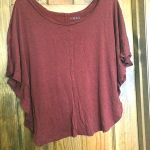 Maroon Cap Sleeve Crop Top
